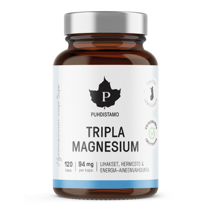 Tripla Magnesium 120 kaps uusi pakkaus