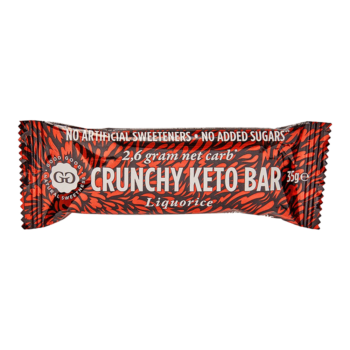 Crunchy Keto Bar Liquorice 35g pakkaus