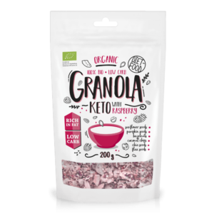 Ketogranola - Vadelma 200g pakkaus