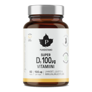 Super D-vitamiini 100 μg 60 kaps. uusi pakkaus