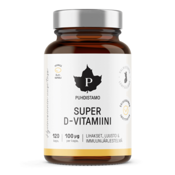 Super D-vitamiini 120 kaps. pakkaus