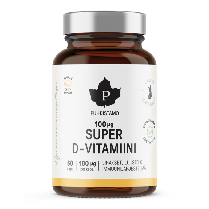 Super D-vitamiini 60 kaps uusi pakkaus