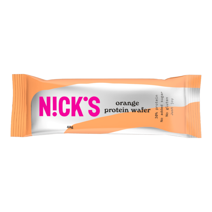 Nick's orange protein wafer 40g pakkaus