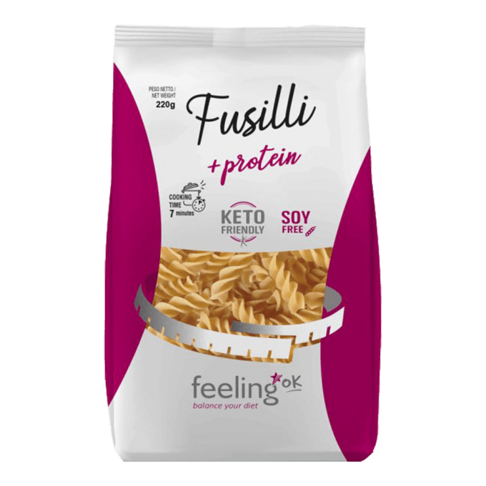 Fusilli pasta +protein 220g uusi pakkaus