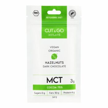 Tumma suklaa MCT & Hasselpähkinä 50g pakkaus