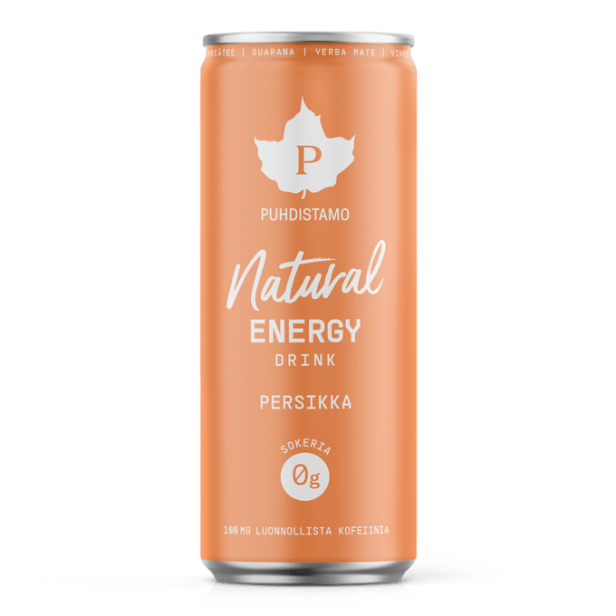 Natural Energy Drink - Persikka 330ml pakkaus