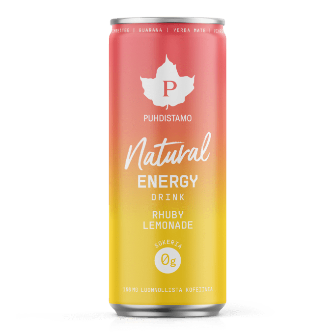 Natural Energy Drink - Rhuby Lemonade 330ml pakkaus