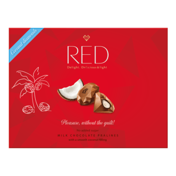 RED Maitosuklaakohvehteja kookoskermatäytteellä 132g uusi pakkaus