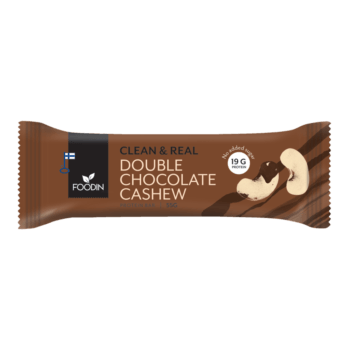 Clean & Real Protein Bar Double Chocolate Cashew 55g pakkaus