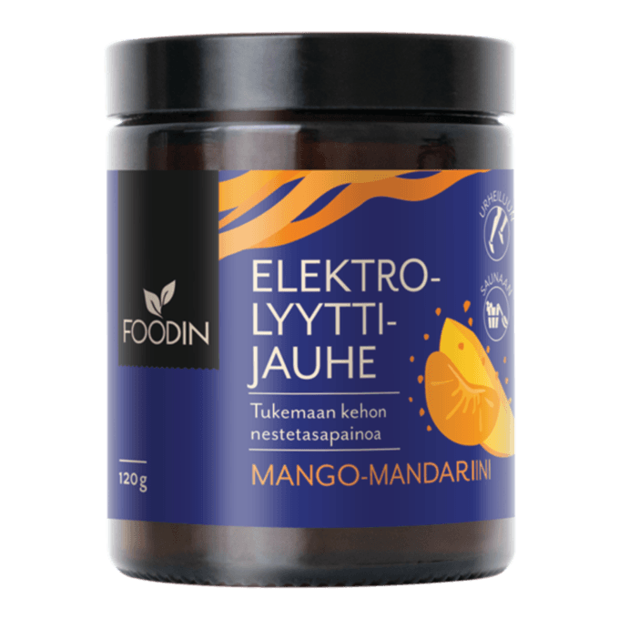 Elektrolyyttijauhe Mango-Mandariini 120g pakkaus