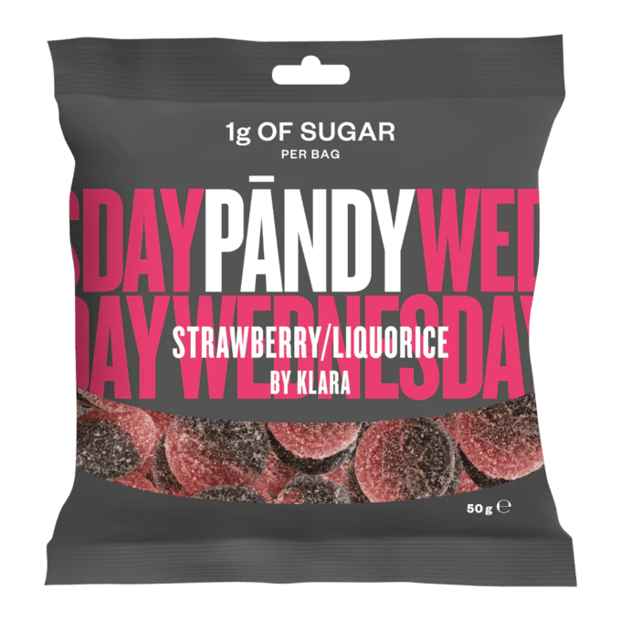 Pändy Strawberry/Liquorice By Klara 50g pakkaus