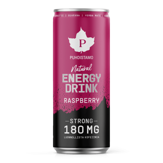 Natural Energy Drink - Raspberry Strong 330ml pakkaus