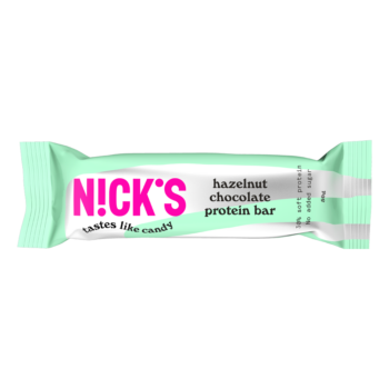 Nick's hazelnut chocolate protein bar 50g pakkaus