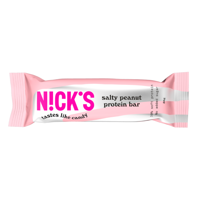 Nick's salty peanut protein bar 50g pakkaus