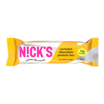 Nick's caramel chocolate protein bar 50g uusi pakkaus