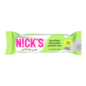 Nick's hazelnut chocolate protein bar 50g uusi pakkaus