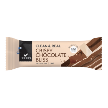 Clean & Real Protein Bar Crispy Chocolate Bliss 55g pakkaus