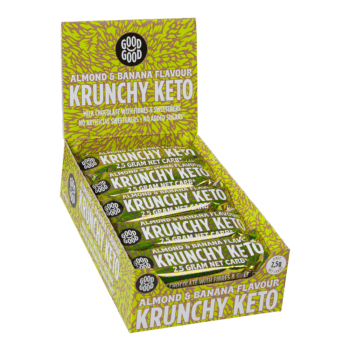 15kpl Krunchy Keto Bar Almond & Banana 35g pakkaus