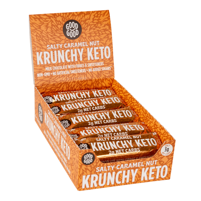 15kpl Krunchy Keto Bar Salty Caramel Nut 35g pakkaus