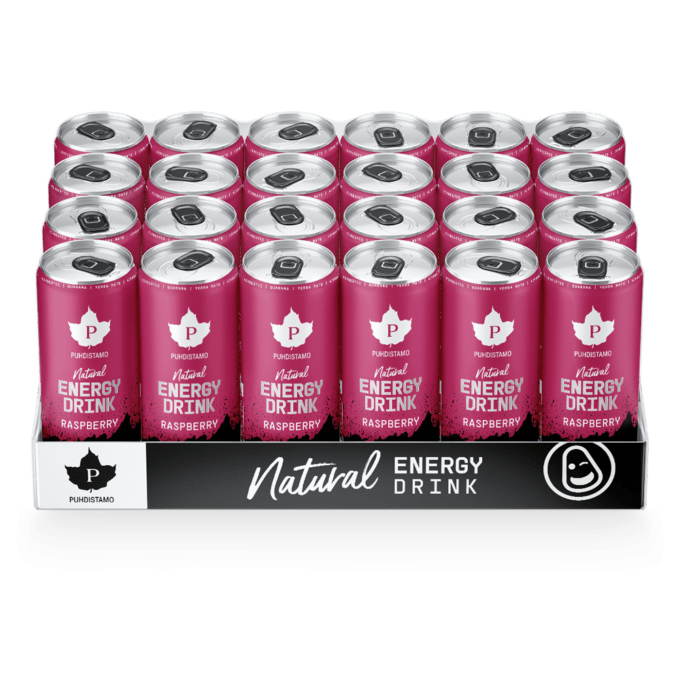 Natural Energy Drink - Raspberry Strong 330ml - 24kpl tuotekuva