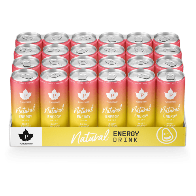 Natural Energy Drink - Rhuby Lemonade 330ml - 24kpl tuotekuva