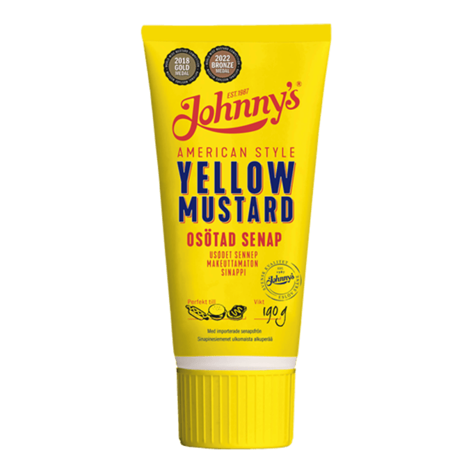 Johnny's Sinappi 190g Yellow Mustard pakkaus1