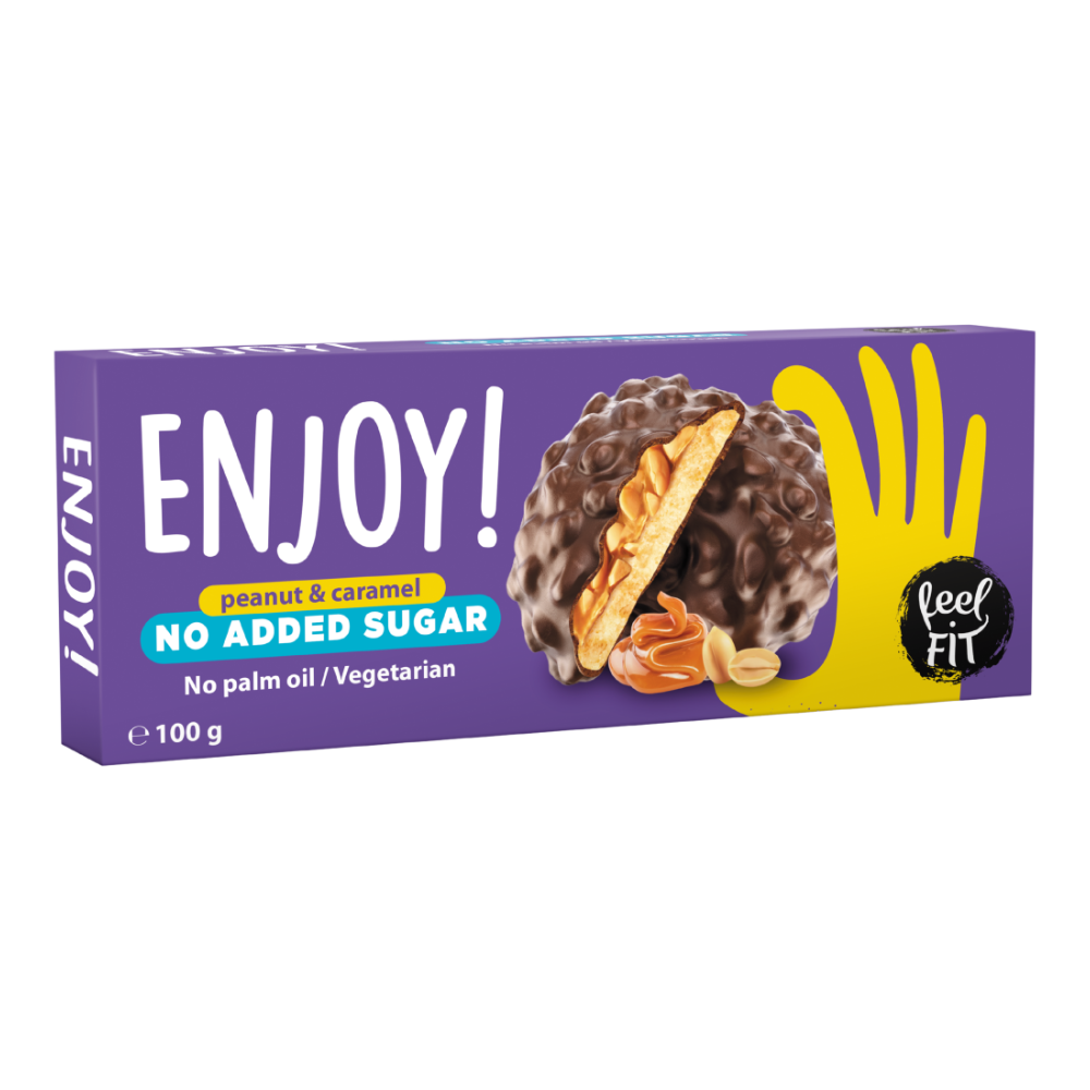enjoy-peanut-caramel Feel FIT Enjoy! Peanut & Caramel -keksit 100g - Image 1