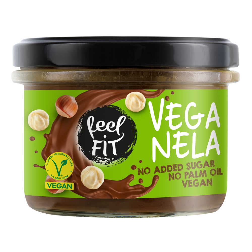 veganela Feel FIT Veganela kaakao-hasselpähkinälevite 200g - Image 1