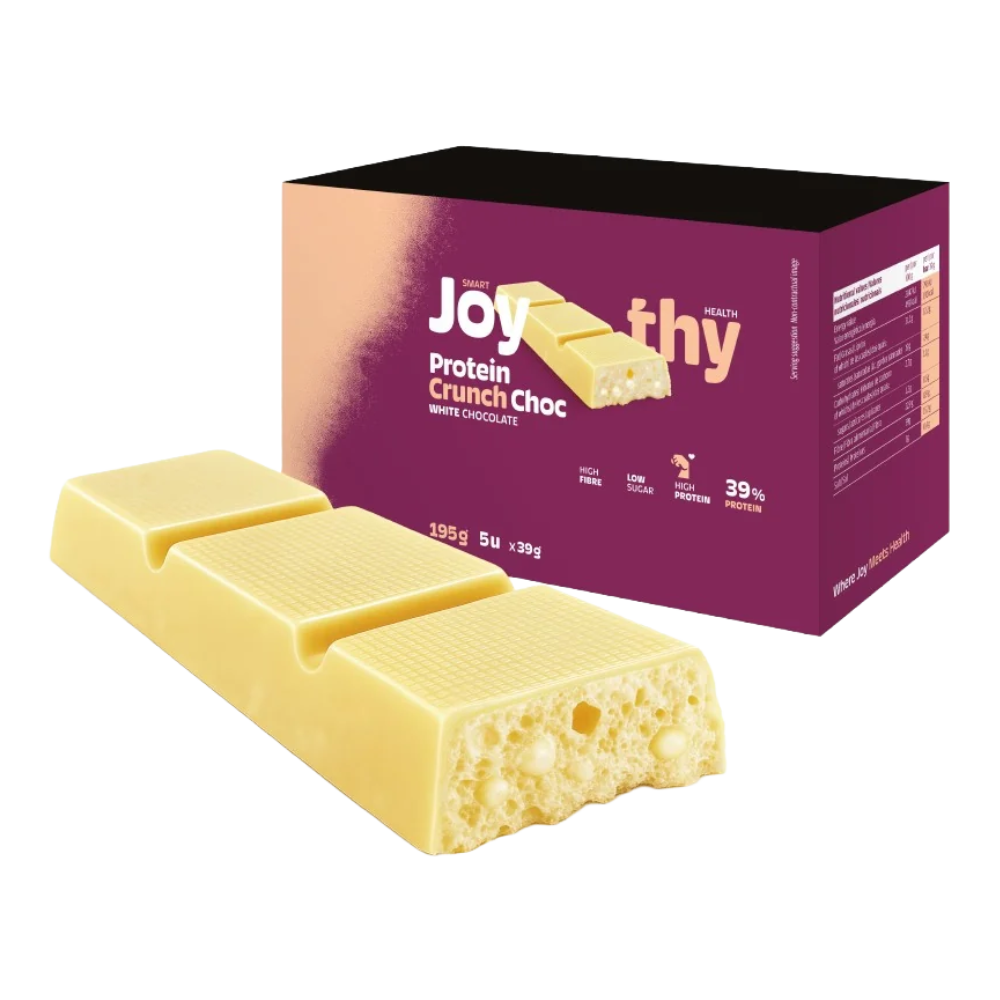 joythy-crunch-white-1 Joythy Valkosuklaaproteiinipatukat 5x39g - Image 1
